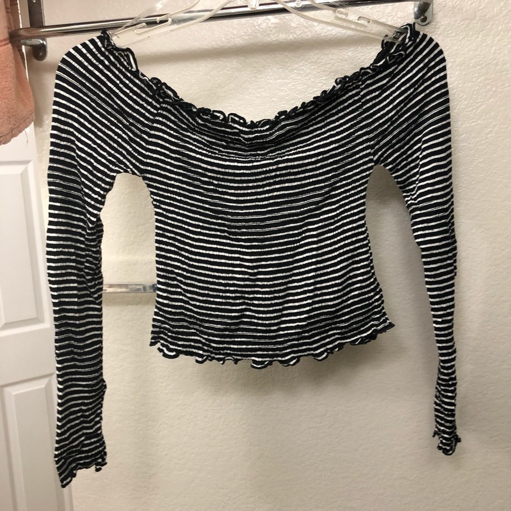 Stripped off the shoulder top